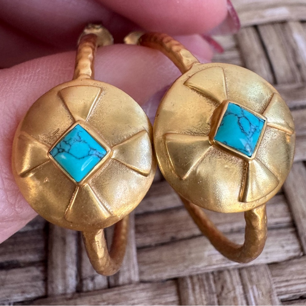 Julie Vos 24K Gold Plated & Turquoise Earrings